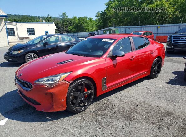 KNAE35LC6K6063939 2019 KIA STINGER Red Trasero izquierdo