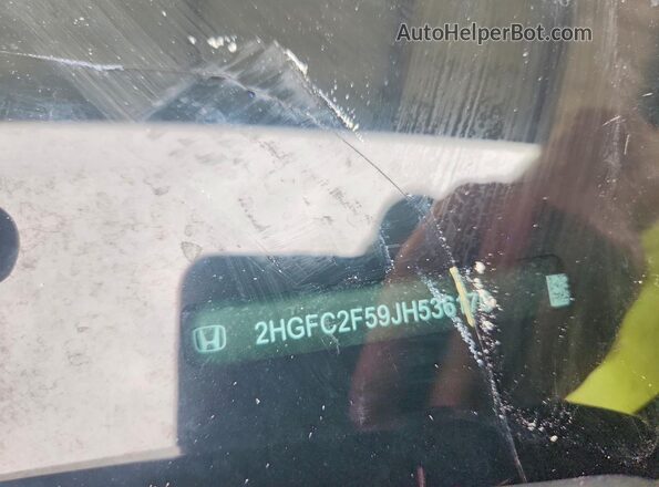 2HGFC2F59JH536170 2018 HONDA CIVIC Black Widok naklejki z numerem VIN