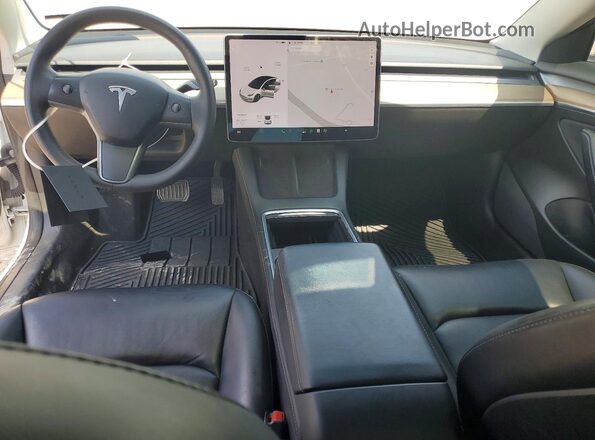 5YJ3E1EA1MF084679 2021 TESLA MODEL White Vista del cuadro de instrumentos