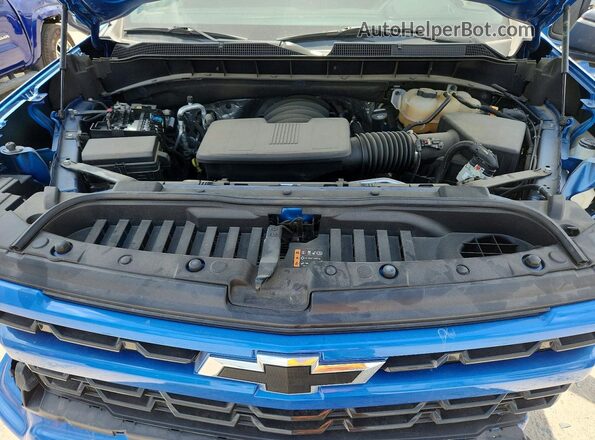 3GCUDEED5NG537982 2022 CHEVROLET SILVERADO Blue ძრავის განყოფილების ხედი
