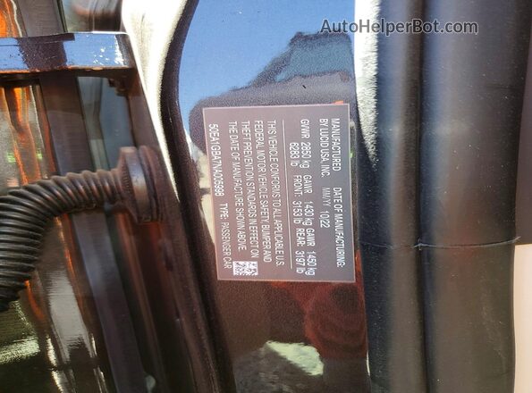 50EA1GBA7NA005998 2022 LUCID AIR Charcoal Սալոնի 360 աստիճան տեսք