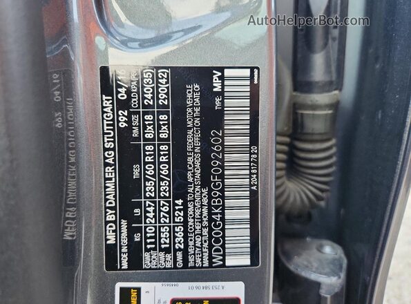 WDC0G4KB9GF092602 2016 MERCEDES-BENZ GLC-CLASS Gray 360 interior view