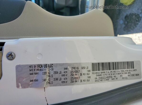 2C4RDGCG1HR625764 2017 DODGE GRAND White 