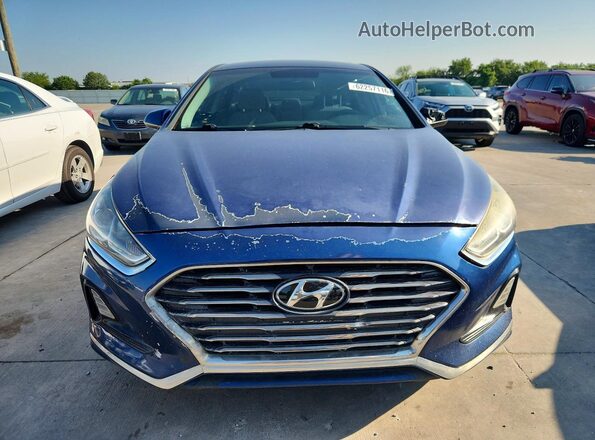 5NPE24AF6JH620382 2018 HYUNDAI SONATA Blue Widok z tyłu