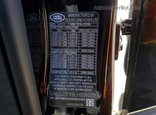 SALCJ2FX9LH836009 2020 LAND ROVER DISCOVERY Black სალონის 360-გრადუსიანი ხედი
