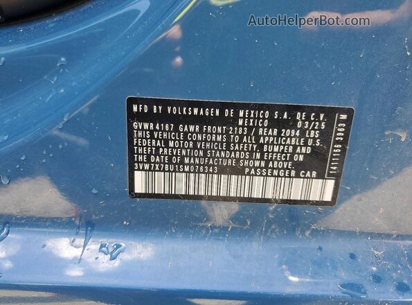 3VW7X7BU1SM076343 2025 VOLKSWAGEN JETTA Blue VIN sticker view
