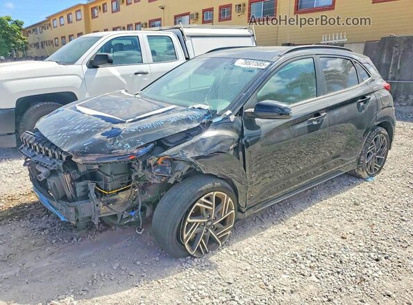 KM8K33A34NU868461 2022 HYUNDAI KONA Black Հետևի ձախ
