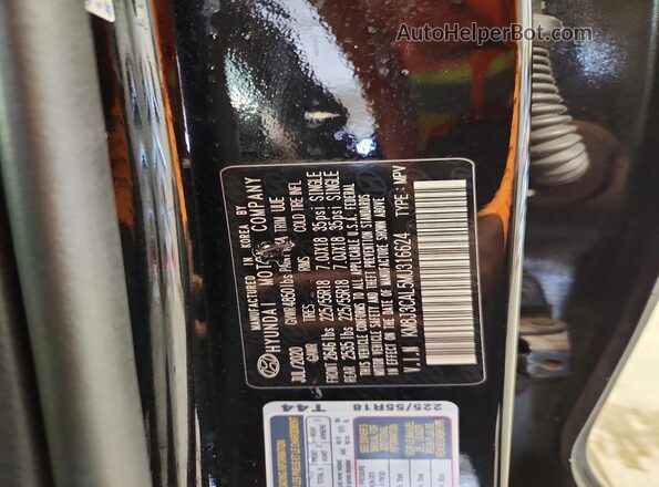 KM8J3CAL5MU316624 2021 HYUNDAI TUCSON Black Вид наклейки з VIN-кодом