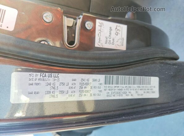 3C4PDDBG9GT142624 2016 DODGE JOURNEY Black Widok naklejki z numerem VIN