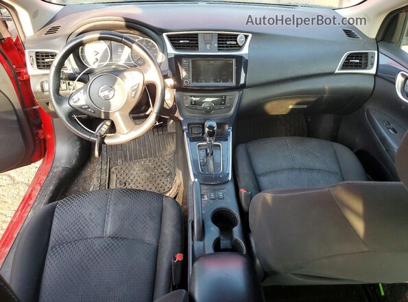 3N1AB7AP4KY279130 2019 NISSAN SENTRA Red Instrument cluster view