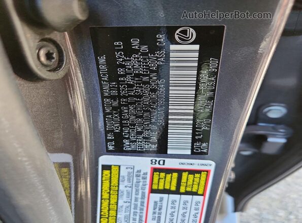 58ADA1C19SU056415 2025 LEXUS ES Черный Вид наклейки с VIN-кодом