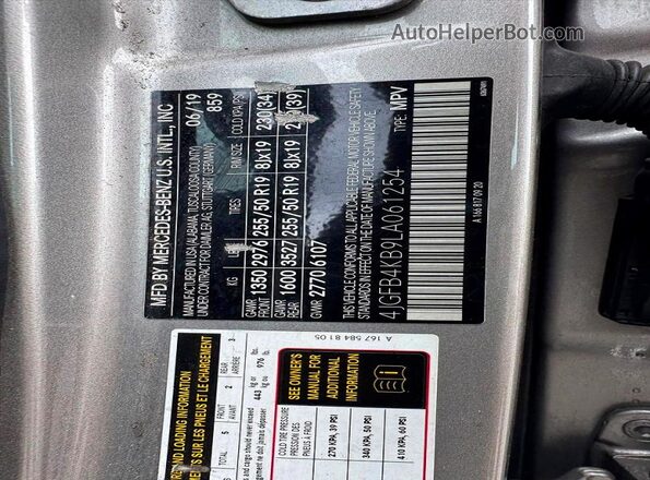 4JGFB4KB9LA061254 2020 MERCEDES-BENZ GLE Gray Vista de los asientos traseros