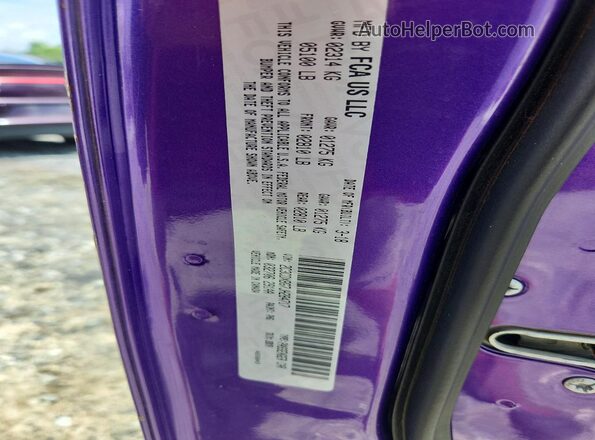 2C3CDXBG7JH284717 2018 DODGE CHARGER Purple Vista de la etiqueta del VIN