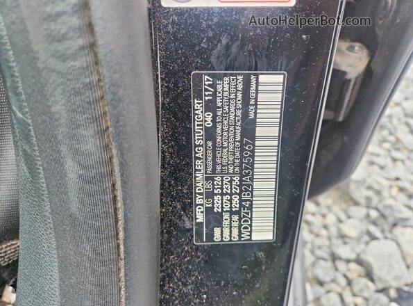 WDDZF4JB2JA375967 2018 MERCEDES-BENZ E Black Вид наклейки з VIN-кодом
