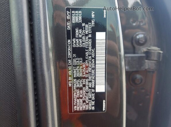 YV4A22PK3J1194226 2018 VOLVO XC90 Gray Widok wnętrza 360 stopni