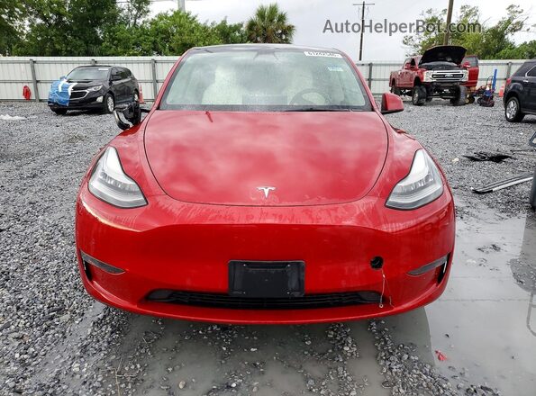 5YJYGDEDXMF110532 2021 TESLA MODEL Red Rear view