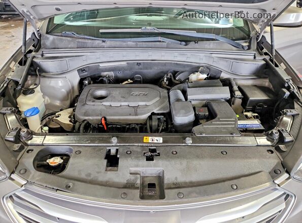 5XYZT3LB6JG556547 2018 HYUNDAI SANTA Gray Widok naklejki z numerem VIN