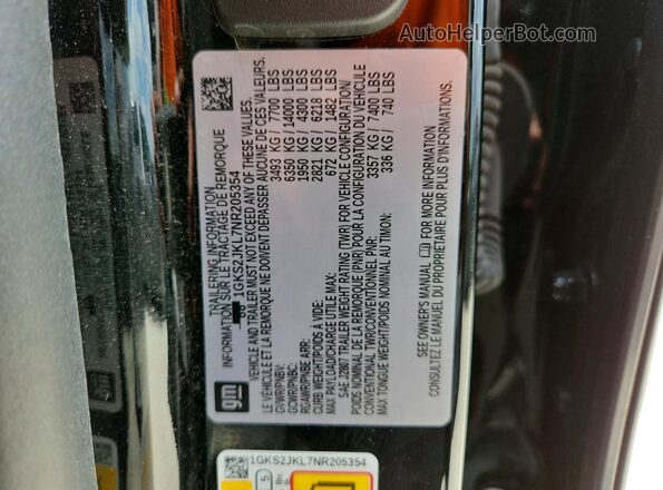 1GKS2JKL7NR205354 2022 GMC YUKON Black 360 interior view
