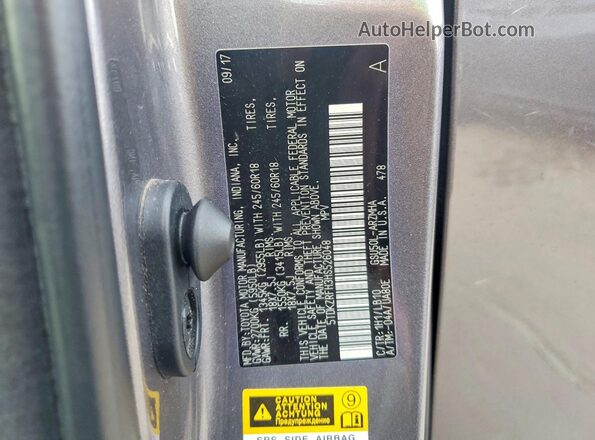 5TDKZRFH3HS526048 2017 TOYOTA HIGHLANDER Серебряный Вид наклейки с VIN-кодом