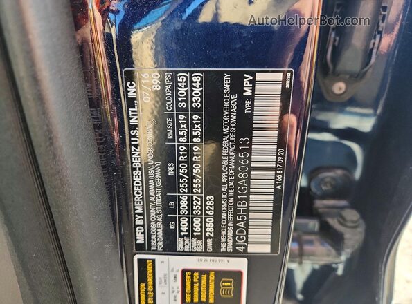 4JGDA5HB1GA806513 2016 MERCEDES-BENZ GLE Blue 