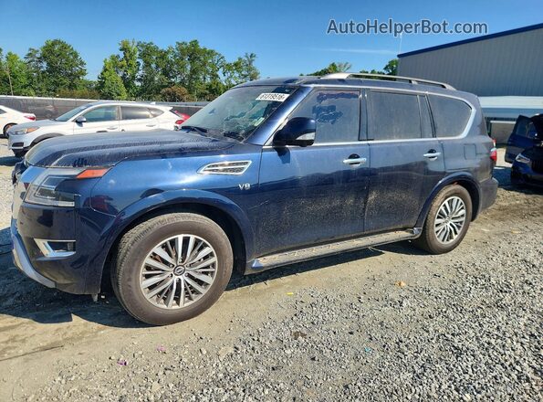 JN8AY2BA6M9372690 2021 NISSAN ARMADA Blue Trasero izquierdo