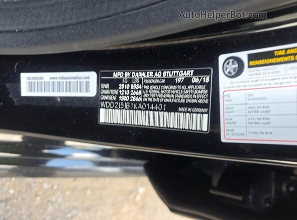 WDD2J5JB1KA014401 2019 MERCEDES-BENZ CLS-CLASS Black Սալոնի հետևի տեսք