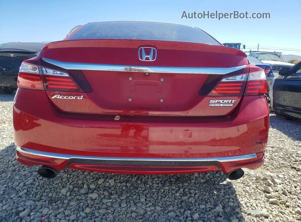 1HGCR2F17HA135949 2017 HONDA ACCORD Красный Вид салона спереди
