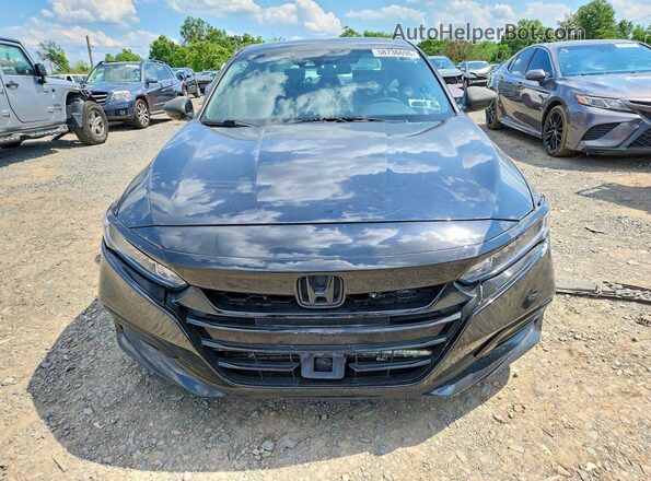 1HGCV1F33JA091980 2018 HONDA ACCORD Black Widok z tyłu