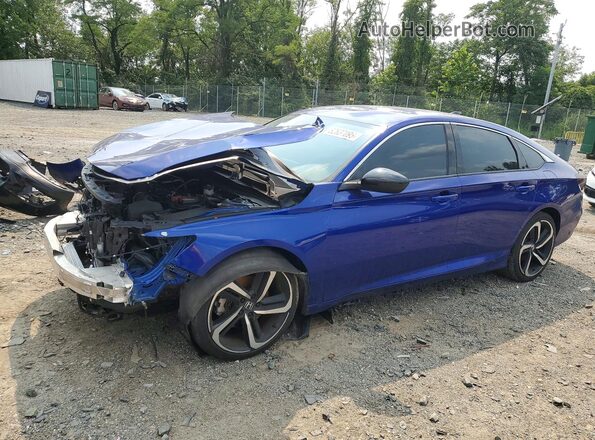 1HGCV1F4XMA059119 2021 HONDA ACCORD Blue უკანა მარცხენა