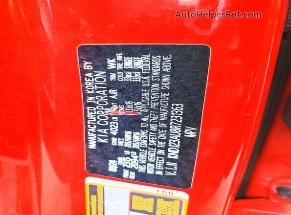 KNDJ23AU8R7231363 2024 KIA SOUL Red Engine compartment view
