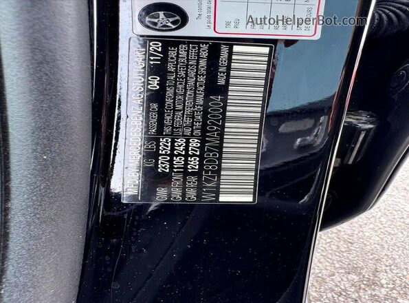 W1KZF8DB7MA920004 2021 MERCEDES-BENZ E-CLASS Black Rear interior view