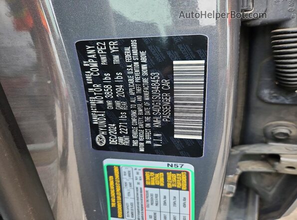 KMHLS4DG1SU948453 2025 HYUNDAI ELANTRA Gray VIN sticker view