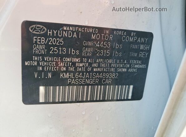 KMHL64JA1SA489382 2025 HYUNDAI SONATA White Շարժիչի բաժամունքի տեսք