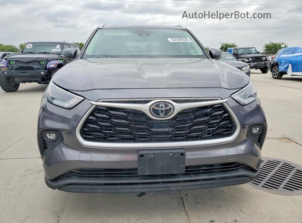 5TDGZRBH3NS586970 2022 TOYOTA HIGHLANDER Gray უკანა ხედი