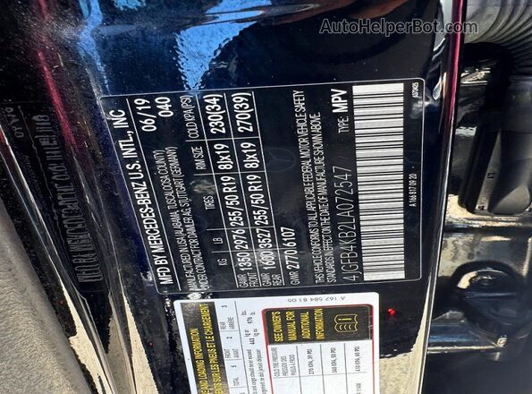 4JGFB4KB2LA072547 2020 MERCEDES-BENZ GLE Черный Вид подкапотного пространства