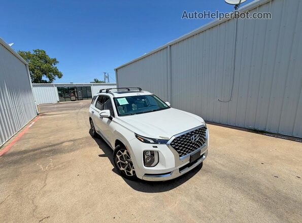 KM8R74HE8MU325029 2021 HYUNDAI PALISADE White უკანა მარცხენა
