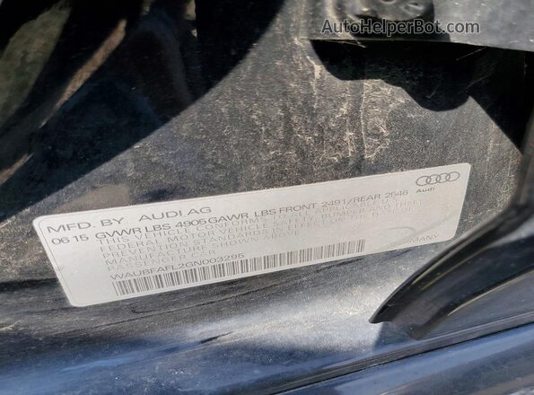 WAUBFAFL2GN003295 2016 AUDI A4 Black Widok naklejki z numerem VIN