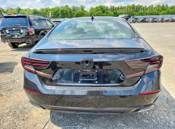 1HGCV1F33JA091980 2018 HONDA ACCORD Black Widok wnętrza z przodu