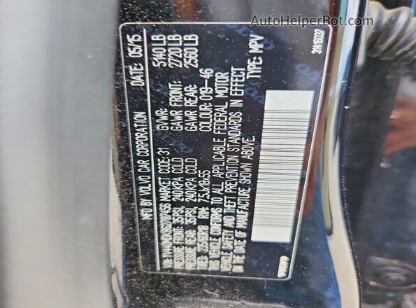 YV440MDK8G2787456 2016 VOLVO XC60 Black Widok wnętrza 360 stopni