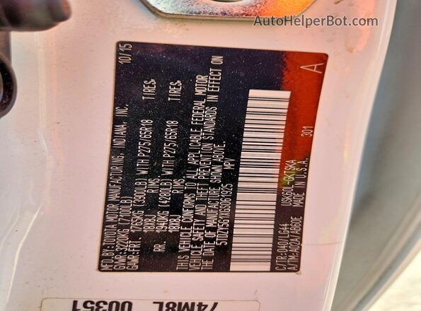 5TDZY5G1XGS061925 2016 TOYOTA SEQUOIA White 360 interior view