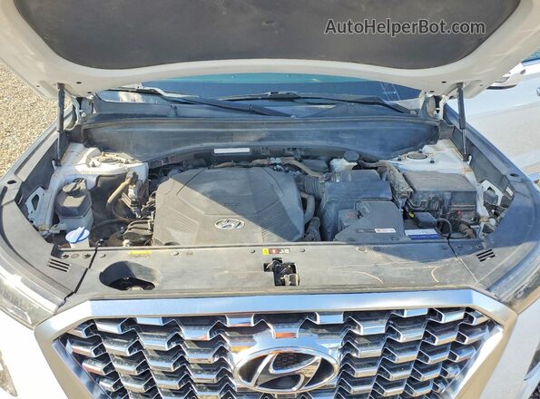 KM8R24HE7LU143626 2020 HYUNDAI PALISADE White VIN კოდის სტიკერის ხედი