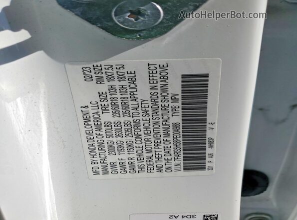 7FARS5H58PE004988 2023 HONDA CR-V White Vista interior de 360 grados