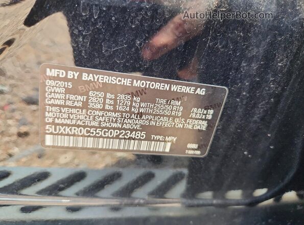 5UXKR0C55G0P23485 2016 BMW X5 Черный Панорамный вид салона 360°