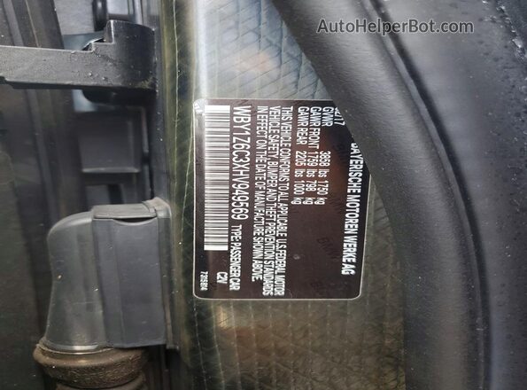 WBY1Z6C3XHV949569 2017 BMW I3 Gray VIN კოდის სტიკერის ხედი