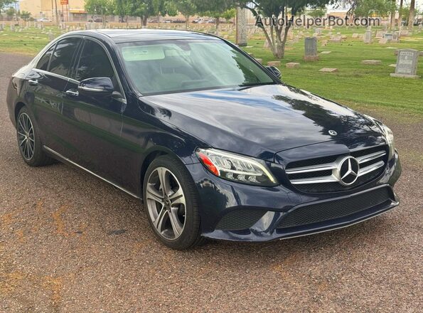 WDDWF8DB9KR482992 2019 MERCEDES-BENZ C-CLASS Синий Задняя левая четверть