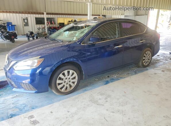 3N1AB7AP5KY246248 2019 NISSAN SENTRA Blue Rear left