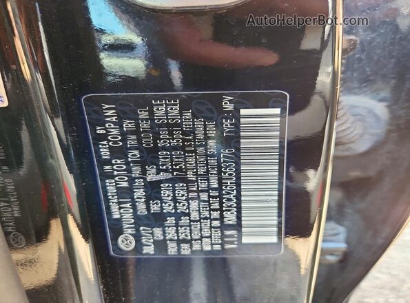 KM8J3CA26HU563776 2017 HYUNDAI TUCSON Black Вид наклейки з VIN-кодом