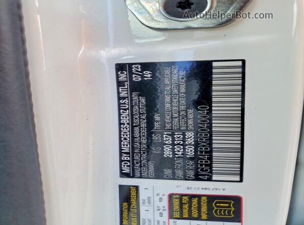 4JGFB4FBXRB040040 2024 MERCEDES-BENZ GLE White 360 interior view
