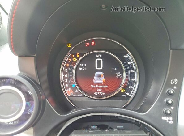 3C3CFFFH1HT547891 2017 FIAT 500 Серый Вид щитка приборов