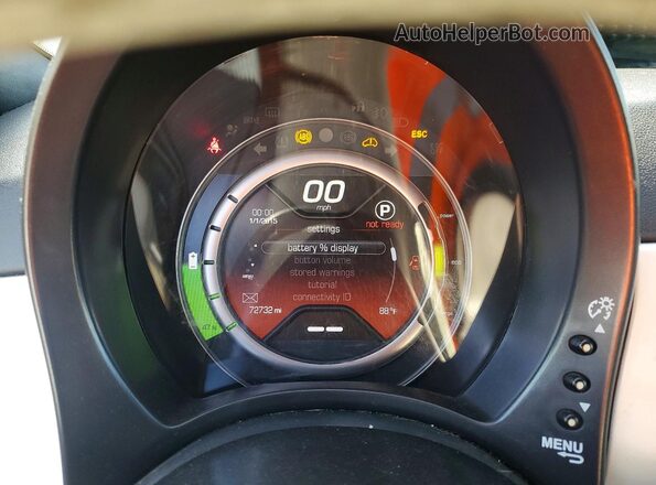 3C3CFFGE2GT165257 2016 FIAT 500 White Vista del cuadro de instrumentos